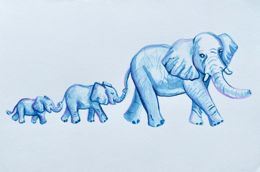 Elephants Painting Fine Art Giclee Print