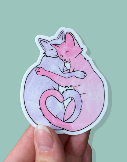 Cuddling Cats Sticker