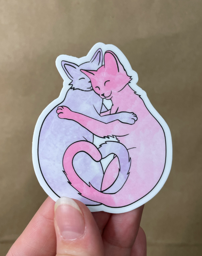 Cuddling Cats Sticker