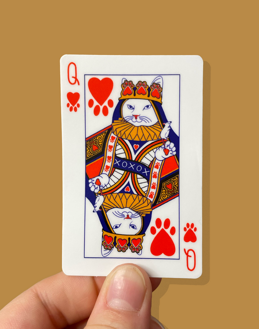 Queen of Hearts Cat Sticker