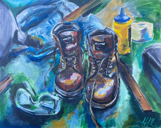 Still Life With Boots Painting Fine Art Giclee Print