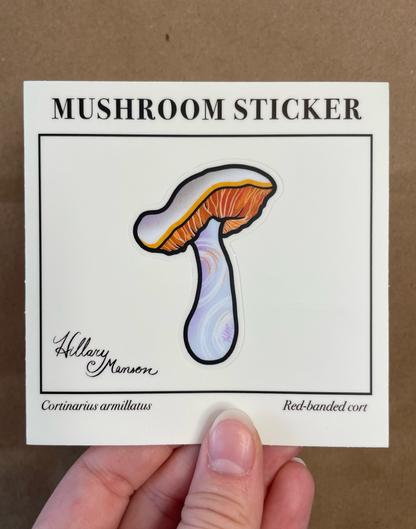 Red-Banded Cort Mushroom Sticker