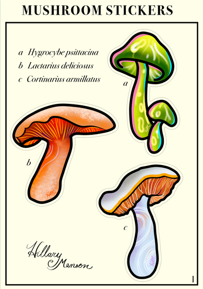 Mushroom Sticker Sheet 1